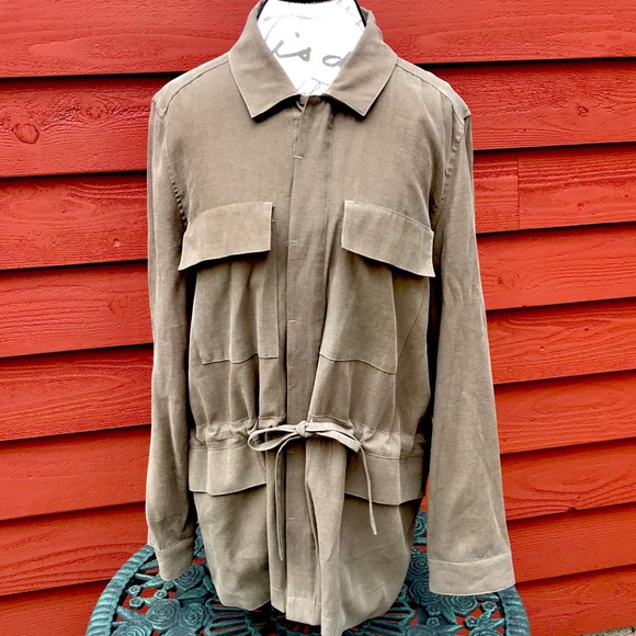 Max Studio Jackets & Blazers - MAX STUDIO OLIVE  UTILITY JACKET XL